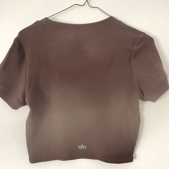 Alo Cropped Light Brown Top - Picture 6 of 7